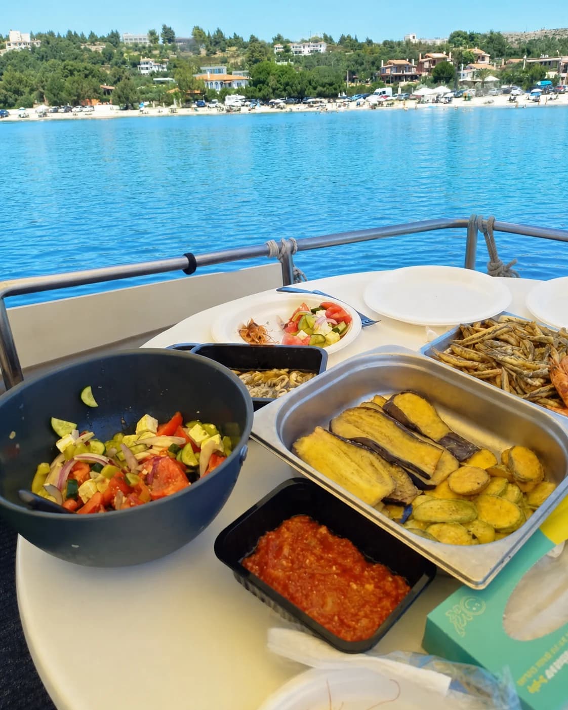 A close view of food served aboard Fishing 4 You